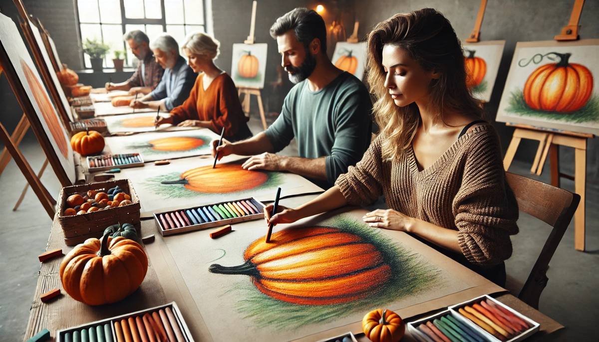 Intro to Drawing: Pumpkin Pastel Drawing